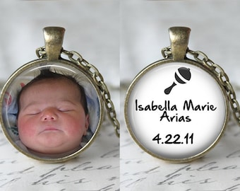 CUSTOM DOUBLE SIDED Reversible personalized pendant necklace or keychain