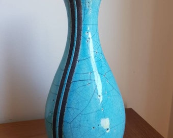Contemporary, raku fired, vase