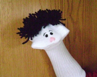 Black Haired Boy Sock Puppet from Puppets by Margie