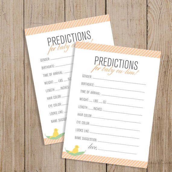 Articles similaires à Carte de prédiction bébé personnalisé imprimable