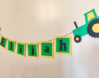 John Deere inspired name banner