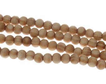 50 round wooden beads 8mm