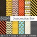 Construction Digital Paper Pack, Digger Scrapbooking Paper, Boy Paper, Instant Download, Commercial Use, Dump Truck, Construction Vehicles