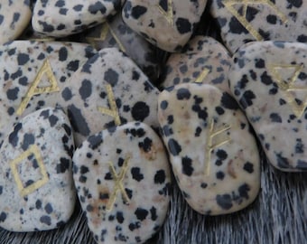 Hand Engraved Dalmatian Stone Rune Stones