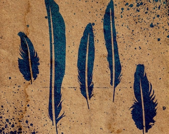 Feathers Stencil