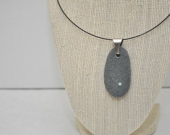 Beach Stone Pebble Necklace - Pacific Opal