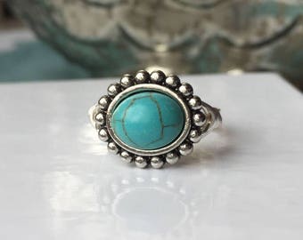 Best Seller! Turquoise Ring | Turquoise Jewelry | Vintage-esque Turquoise Ring | Statement Ring | Ring Gift | Turquoise Gift for Her
