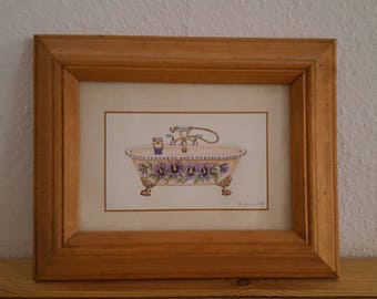 Framed Pansie Bath Tub