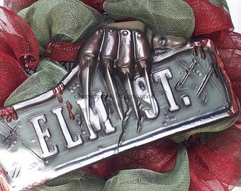 Nightmare on Elm Street Wreath (Handmade) - Freddy Krueger Wreath - Halloween Wreath - Holiday Wreath,Door Decor - Ready to Ship !