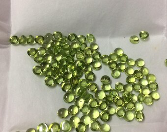 10 Pieces 4mm Peridot Round Cabochon, Peridot Cabochons, AAA Peridot Round Cabochon, Peridot Round Cabs, 4mm Cabochon, 4mm Round Cabs