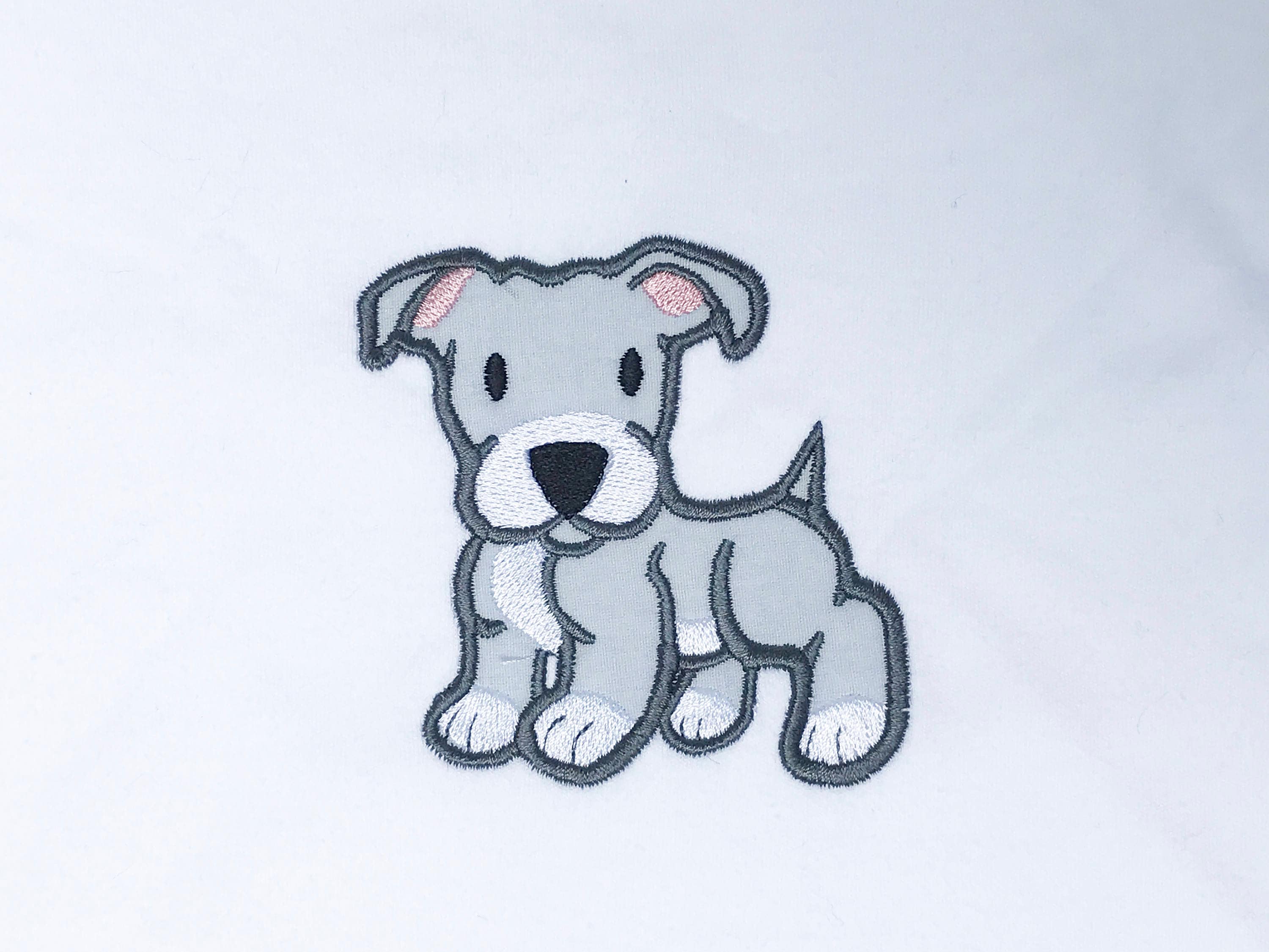 Pitbull Puppy Embroidery Design Pitbull Applique Design