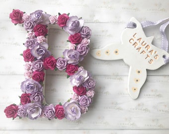 15cm flower letter, floral letter, wall decor, new baby gift, baby shower gift, wedding decor