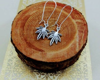 Tiny Cannabis Leaf Earrings.