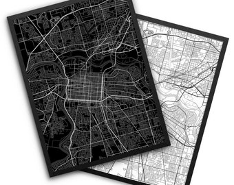 Sacramento City Street Map, Sacramento California USA, Modern Art Print, Office Decor, Home Decor, Sacramento Decor, Sacramento Map, Decor