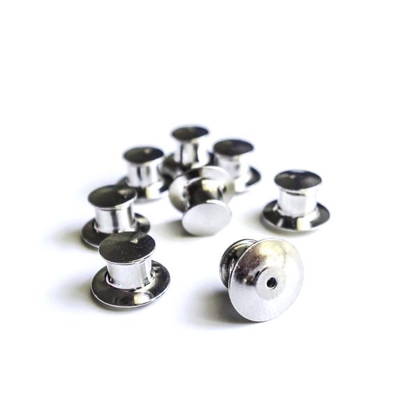 Set of 2 Silver Locking Pin Backs **Can only be purchased WITH pins** See description