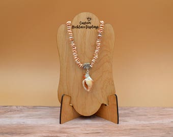 Customized Wood Necklace Display Stand Bust - Add your logo | Personalized Jewelry Display