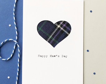Scottish Mother's Day Card - Best Mother's Day Card - Scottish Tartan Card - Made In Scotland - Happy Maw's Day