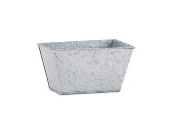 Small Rustic Galvanized Flower Planter Wedding Centerpiece