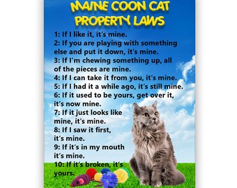 Maine Coon Cat Property Laws Fridge Magnet No 5