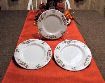 Homer Laughlin *-* SEVILLE PINK VIOLETS *-* Bread & Butter Plates, 3 piece set