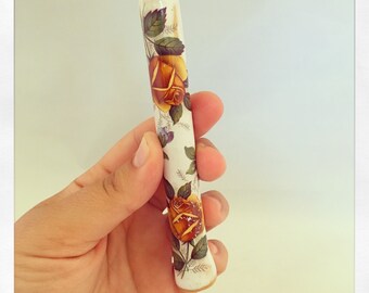 Vintage Roses Handmade Ceramic Pipe