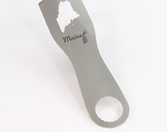 Maine Bartool Bottle Opener - Stainless Steel 3 Function opener - Can Tab Opener, Twist Off Bottle Opener, & Standard Bottle Opener