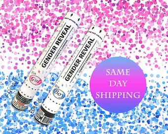 2 12 inch Confetti Cannons Ships same day - 12 Inch Confetti Cannon Gender Reveal Confetti Cannons On Sale
