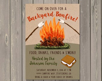 bonfire invitation template free
