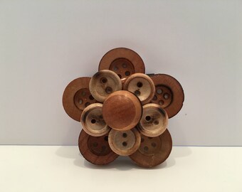 Flower Button, Fridge Magnet, Button Magnet, Housewarming Gift, Friend Gift, Gift Under 25