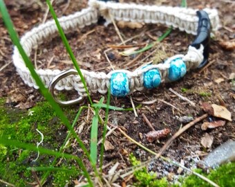 Glow in the Dark Hemp Cat Collar, Glow In The Dark Dog Collar, Eco Friendly Collar, Hippie Collar, Macrame Cat Collar
