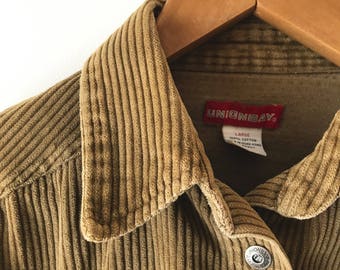 Union Bay wide wale corduroy snap up shirt, L