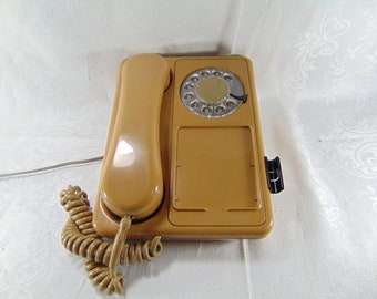 Vintage Light Brown Rotary Dial Phone by Northern Telecom, 1970's, with pen holder- in working condition