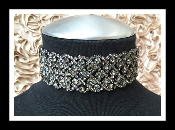 Black Diamond Rhinestone Choker #C105