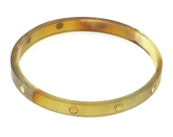 Lightweight Tortoise Studs Bangle, Resin bangle, resin bracelet, resin jewelry, resin bracelet, gold resin bangle, gold studed resin bangle