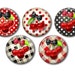 Lot 5 resin craft, round cabochons, 20 or 25 mm cherry 02 choice
