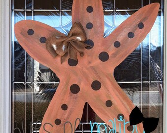 Beach Starfish Wooden Door Hanger
