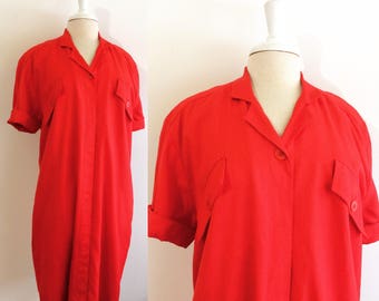 J.Tiktiner Vintage Red Sheath Dress Bergdorf Goodman Vintage Dress