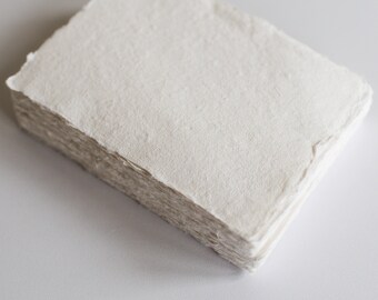 Stationery Paper | Deckle Edge Paper | Handmade recycled cotton rag paper, letterpress stationery, deckled feathery edges - 5x7, A6, A5 & A4