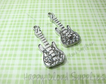 Guitar Rhinestone Charms... 2pcs