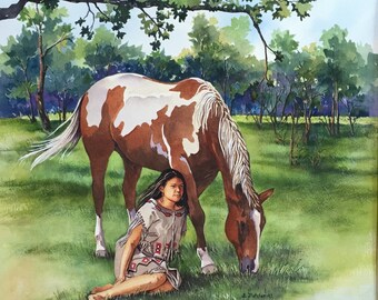Original Native American Painting "Sonicooie and Graceful Dancer"