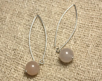 Aventurine 10mm Rose 925 Silver earrings