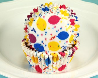 Party Ballons Cupcake Liners, 2'' Standard Size Baking Cups Bulk