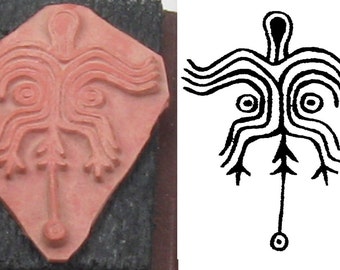 Shaman Skeleton Design Stamp Tool for PMC Ceramic Polymer Clay Textiles & Scrap Booking - Shaman Ritual Design Stamping Tool - Southwest