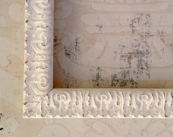 Shabby Chic White Picture Frames -4x4, 4x6, 5x5, 5x7, 8x8, 8x10, 8.5x11,10x10,16x20- Vintage White Picture Frames - Shabby Chic Mirror Frame