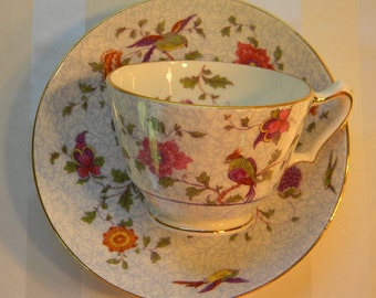TEACUP, Vintage Crown Staffordshire Bone China Teacup