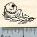 Sea Otter Rubber Stamp, Sleeping E31820 Wood Mounted