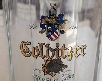 Vintage Original Colditz Brauerei Schwarze Sau Bierglas