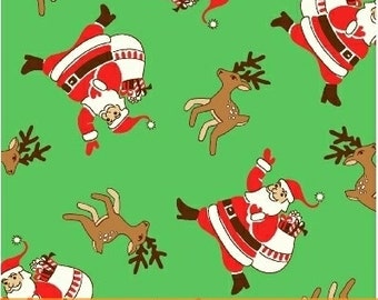 Storybook Christmas Green Santa Claus 41750-2 by Whistler Studios for Windham Fabrics