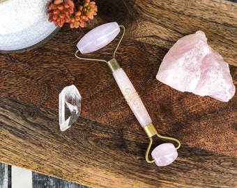 Rose Quartz Crystal Roller Wire Wrapping | Face Roller Massage | Mothers Day Gift | Birthday Gift for Her | Wedding Favors