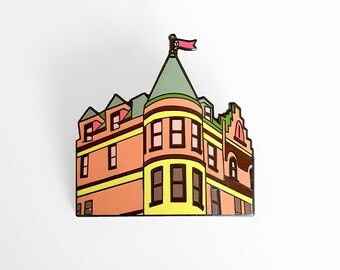 Tenenbaum House Enamel Pin - The Royal Tenenbaums 111 Archer Avenue - Wes Anderson Pin - Illustrated Lapel Pin